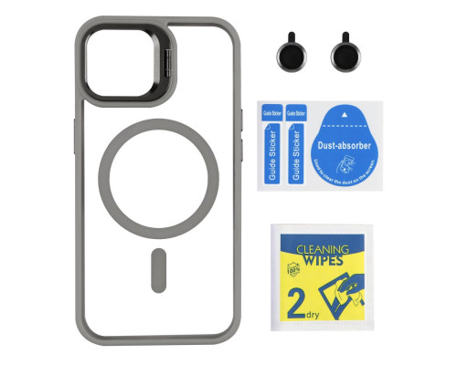 Чохол TPU+PC+Metal Stand Case with MagSafe and Camera Lenses для iPhone 16 Колір Purple 2020000469049 ma36948_3609626