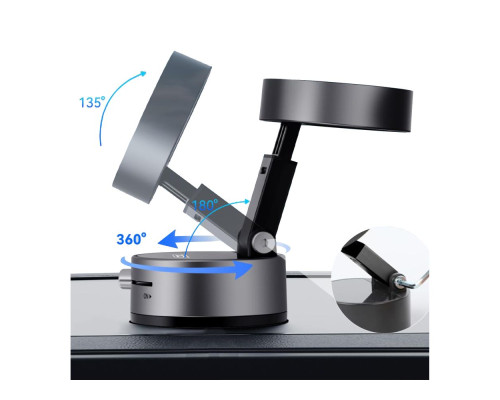 Автотримач XO C170 Magnetic/Vacuum Колір Сірий 6975837583429