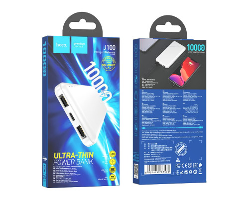 Універсальна Мобільна Батарея Power Bank Hoco J100 High-ranking 10000 mAh М'ята упаковка Колір Чорний 2020000489481 ma38725_3868037