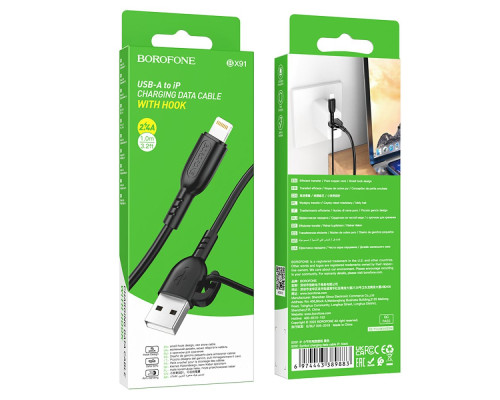 Кабель USB Borofone BX91 Lightning 2.4A М'ята упаковка Колір Чорний 2020000495918 ma38928_3868919