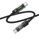 Кабель USB Hoco U116 Transparent 60W LED Indicator Type-C to Type-C 1.2m Колір Чорний