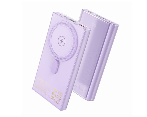 Універсальна Мобільна Батарея Power Bank Hoco Q22 Taurus 22.5W+PD20W magnetic digital display 10000mAh Колір Бiлий 6942007612159