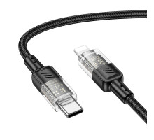 Кабель USB Hoco U129 PD27W Type-C to Lightning 1.2m Колір Чорний 6942007612388