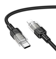 Кабель USB Hoco U129 PD27W Type-C to Lightning 1.2m Колір Чорний 6942007612388