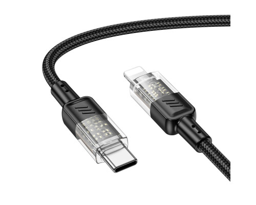 Кабель USB Hoco U129 PD27W Type-C to Lightning 1.2m Колір Чорний 6942007612388