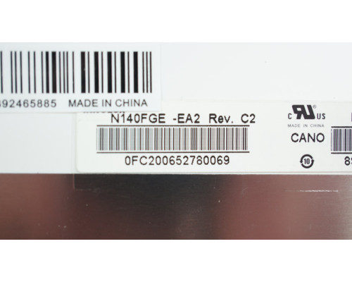 Матриця 14.0 N140FGE-EA2 (1600*900, 30pin(eDP), LED, SLIM (вертикальні вушки), матова, роз'єм праворуч знизу, for ASUS G46, Lenovo S3) для ноутбука (renew) NBB-42700