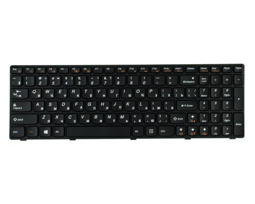 Клавіатура для ноутбука LENOVO (B570, B575, B580, B590, V570, V575, V580, Z570, Z575) rus, black, black frame (оригінал) NBB-81710