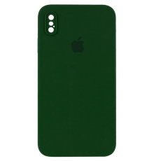 Чохол Silicone Case Квадратні Борти Full Camera iPhone XS Max army green PLS-00-00104025