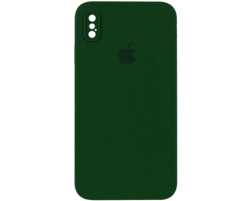 Чохол Silicone Case Квадратні Борти Full Camera iPhone XS Max army green PLS-00-00104025