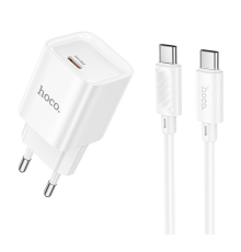 Зарядний пристрій Hoco C146A 20W 3A USB-C з кабелем C-C white PLS-00-00141168
