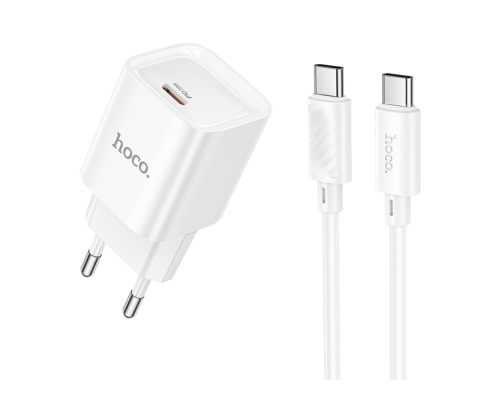 Зарядний пристрій Hoco C146A 20W 3A USB-C з кабелем C-C white PLS-00-00141168