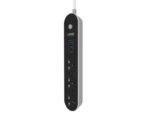 Мережевий фільтр LDNIO SC3301 15.5W 3.1A 3USB 1.6м black PLS-00-00102321