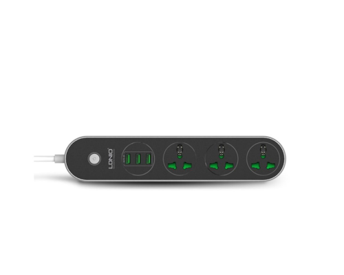Мережевий фільтр LDNIO SC3301 15.5W 3.1A 3USB 1.6м black PLS-00-00102321