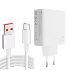 Зарядний пристрій Xiaomi 67W USB-A з кабелем Type-C (Original China) white PLS-00-00130673