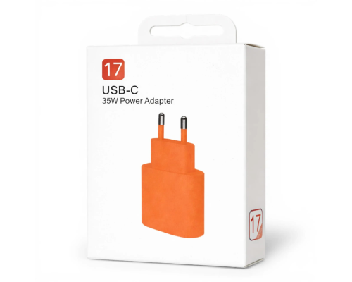 Зарядний пристрій для iPhone 17 35W USB-C (NO LOGO) orange (УЦІНКА) PLS-00-00168583
