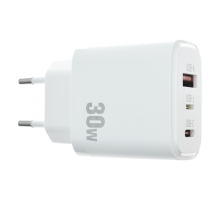 Зарядний пристрій FLYCDI FA-009 30W PD 3A USB-A+USB-C+Lightning white PLS-00-00133875