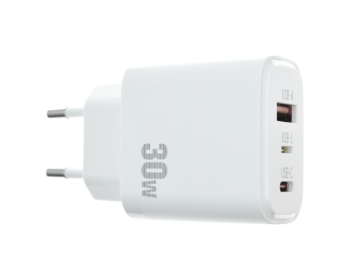 Зарядний пристрій FLYCDI FA-009 30W PD 3A USB-A+USB-C+Lightning white PLS-00-00133875