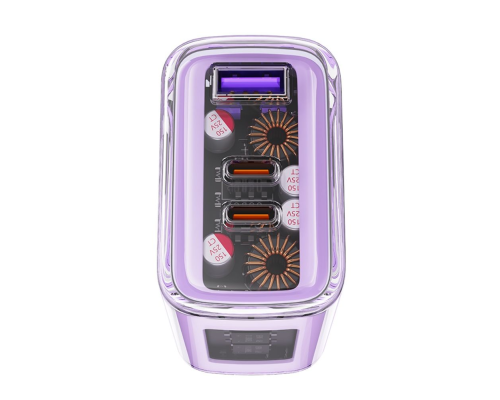 Зарядний пристрій Acefast A45 65W 3A USB-A+2USB-С purple PLS-00-00124909