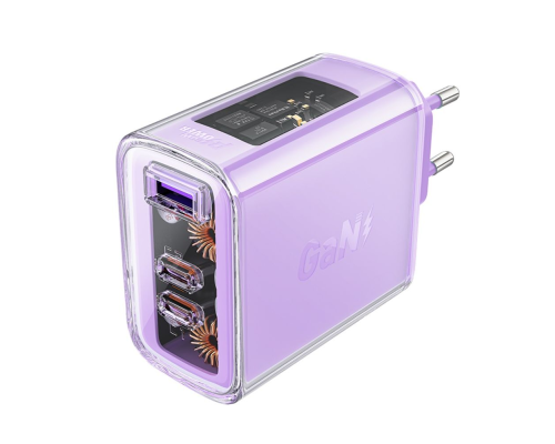 Зарядний пристрій Acefast A45 65W 3A USB-A+2USB-С purple PLS-00-00124909