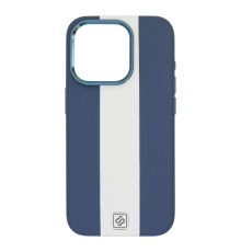 Чохол шкіряний Rally with Magnetic для iPhone 16 Pro blue white PLS-00-00164616