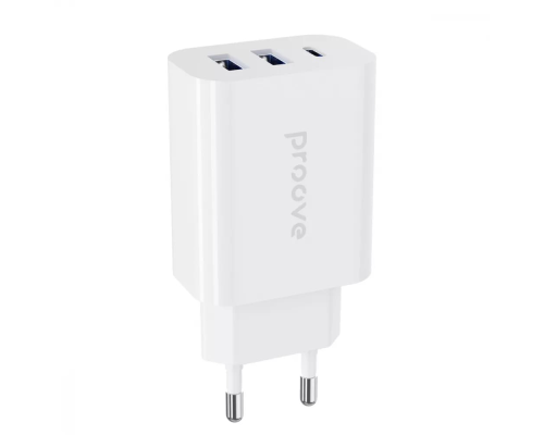 Зарядний пристрій Proove Rapid 30W 3A 2USB-A+1USB-C white PLS-00-00133925