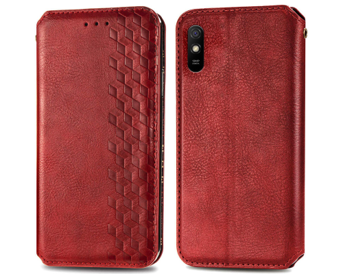 Чохол-книжка Leather Cubic Xiaomi Redmi 9A red PLS-00-00163047