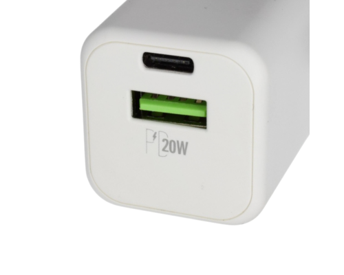 Зарядний пристрій LL-MT606 20W USB-C+USB-A (Original China) white PLS-00-00148925