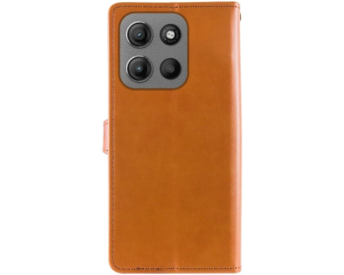 Чохол-книжка Leather GETMAN with card holder Motorola Moto G15 brown PLS-00-00148159
