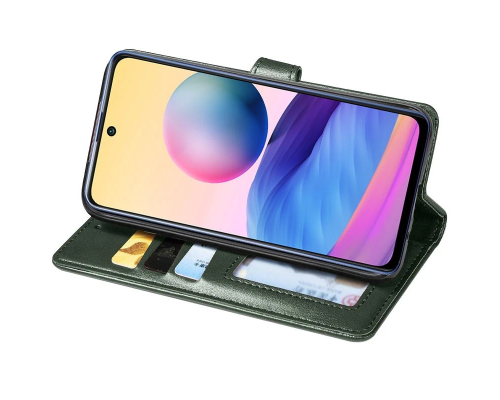 Чохол-книжка Leather GETMAN with card holder Xiaomi Redmi Note 14 Pro 5G green PLS-00-00148422