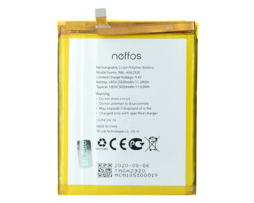 Акумулятор TP-Link Neffos NBL-40A2920 (Original China) PLS-00-00025877