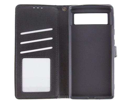 Чохол-книжка Leather GETMAN with card holder Google Pixel 6 black PLS-00-00128743