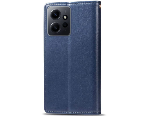 Чохол-книжка Leather GETMAN with card holder Xiaomi Redmi Note 12 4G blue PLS-00-00129042
