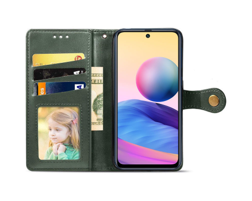 Чохол-книжка Leather GETMAN with card holder TECNO POP 5 LTE green PLS-00-00128931