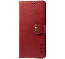 Чохол-книжка Leather GETMAN with card holder Samsung A217 Galaxy A21s red PLS-00-00128845
