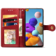 Чохол-книжка Leather GETMAN with card holder Samsung A217 Galaxy A21s red PLS-00-00128845