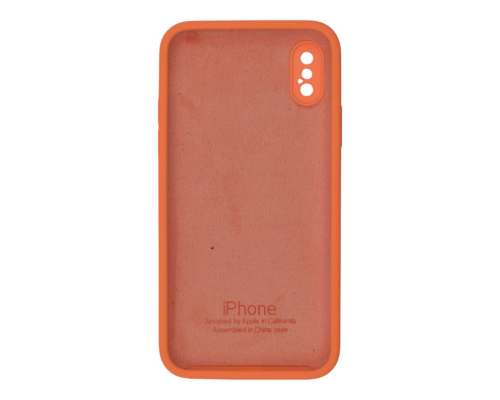 Чохол Silicone Case Квадратні Борти Full Camera iPhone X (XS) orange PLS-00-00123120