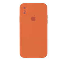 Чохол Silicone Case Квадратні Борти Full Camera iPhone X (XS) orange PLS-00-00123120