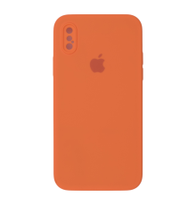 Чохол Silicone Case Квадратні Борти Full Camera iPhone X (XS) orange PLS-00-00123120