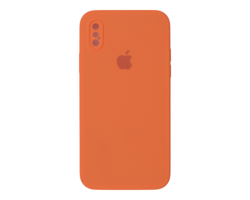 Чохол Silicone Case Квадратні Борти Full Camera iPhone X (XS) orange PLS-00-00123120