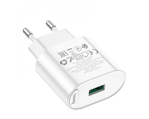 Зарядний пристрій Hoco C109A 18W 3A 1USB-A white PLS-00-00102657