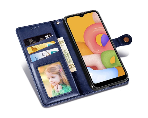 Чохол-книжка Leather GETMAN with card holder Xiaomi Redmi 15 Global blue PLS-00-00164167