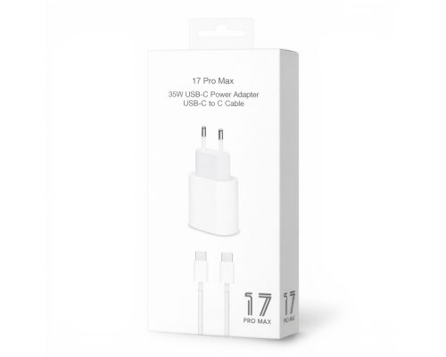 Зарядний пристрій Apple iPhone 17 35W 3A USB-C з кабелем C-C (NO LOGO) white PLS-00-00157275