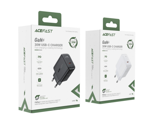 Зарядний пристрій Acefast A21 30W 3A USB-C white PLS-00-00124403