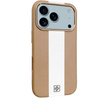 Чохол шкіряний Rally with Magnetic для iPhone 17 Pro beige white PLS-00-00160023