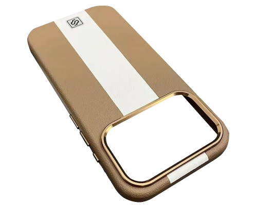 Чохол шкіряний Rally with Magnetic для iPhone 17 Pro beige white PLS-00-00160023