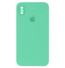 Чохол Silicone Case Квадратні Борти Full Camera iPhone X (XS) spearmint PLS-00-00105879