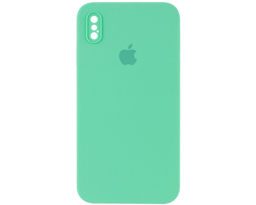 Чохол Silicone Case Квадратні Борти Full Camera iPhone X (XS) spearmint PLS-00-00105879