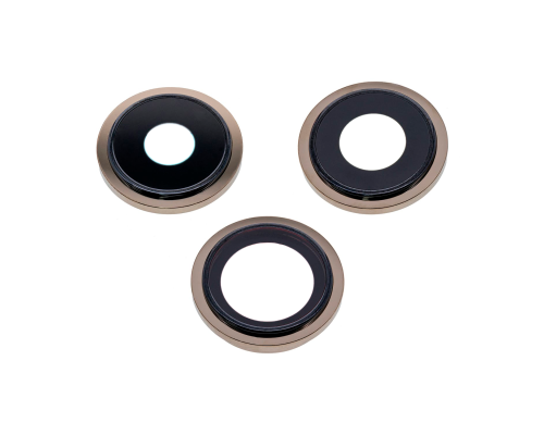 Скло камери Apple iPhone 13 Pro з рамкою gold (Original) PLS-00-00081239