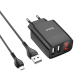 Зарядний пристрій Hoco C86A з кабелем Micro USB 2.4A 2USB black PLS-00-00072556