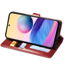 Чохол-книжка Leather GETMAN with card holder Xiaomi Redmi 10 red PLS-00-00086230